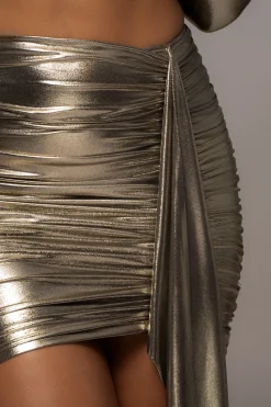 Gold Calix Metallic Skirt*JLUXLABEL Online