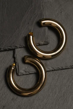 Gold Cinema Hoop Earrings*JLUXLABEL Online