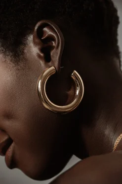 Gold Cinema Hoop Earrings*JLUXLABEL Online