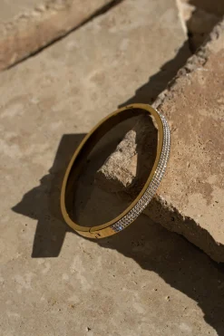 Gold Crystal Paved Hinge Bracelet*JLUXLABEL Clearance