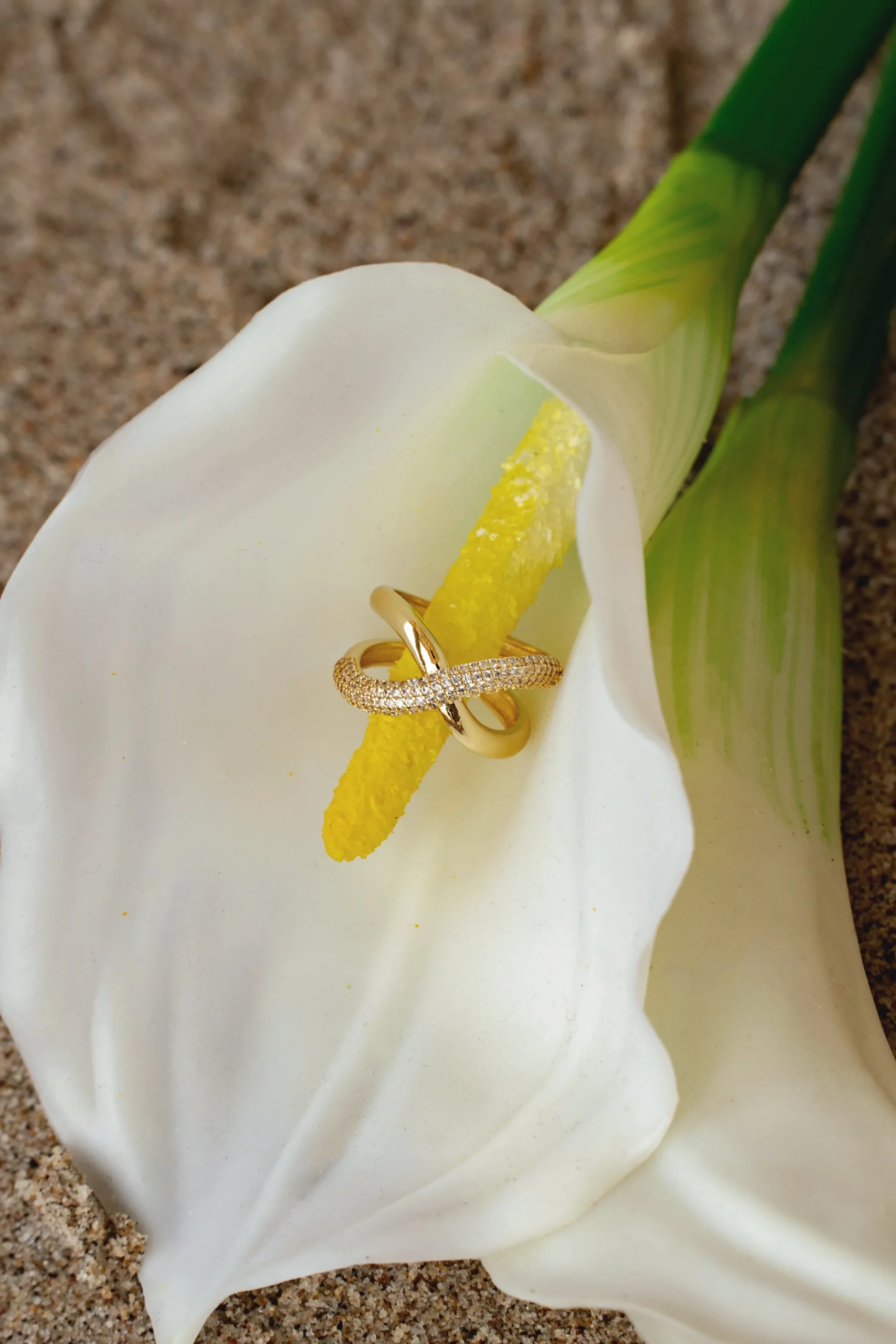 Gold Crystal Paved Ring*JLUXLABEL New