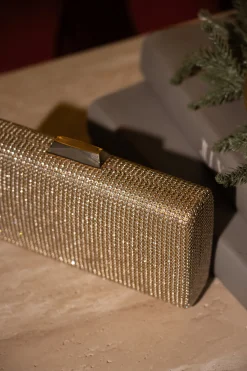 Gold Diamante Clutch Bag*JLUXLABEL Best