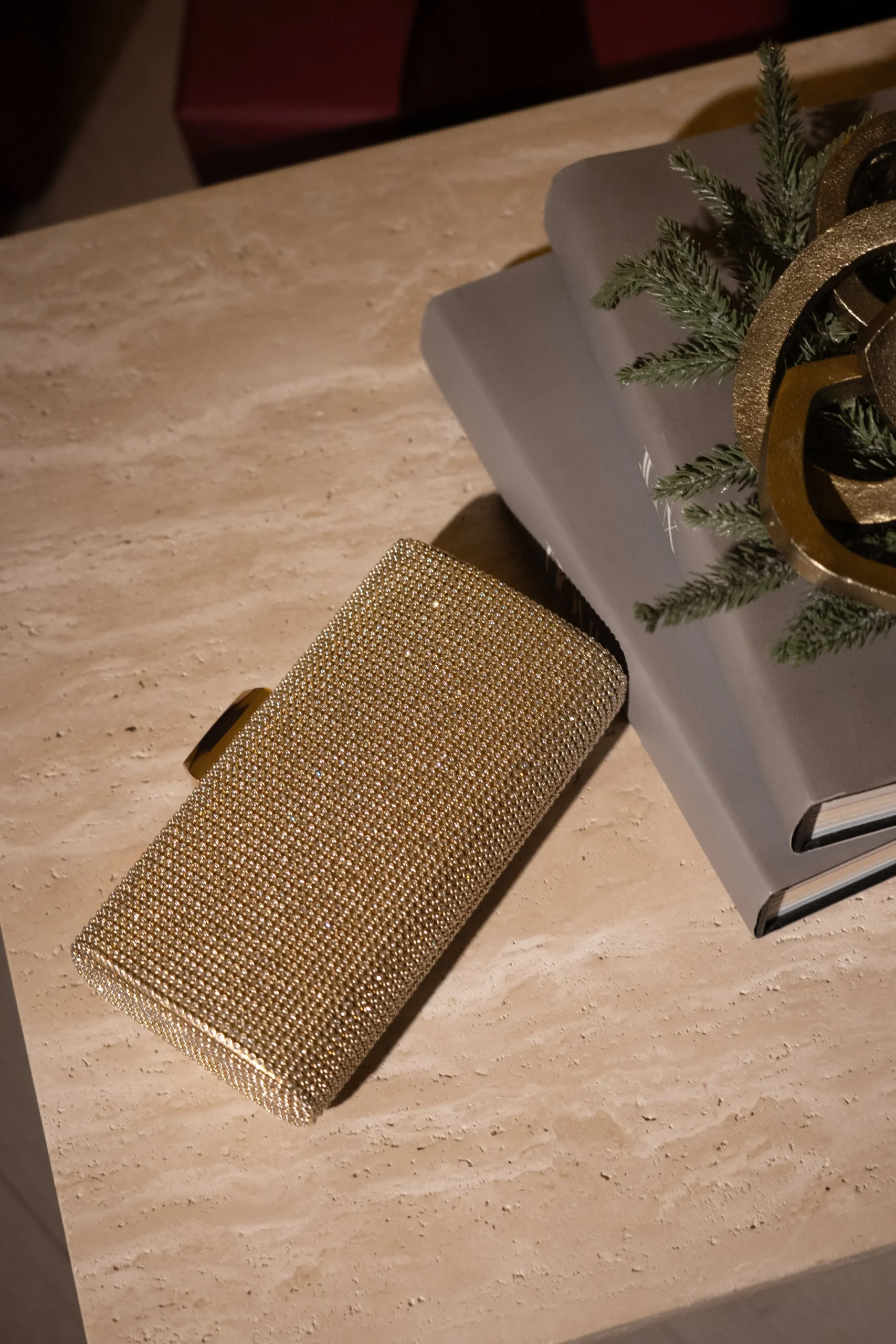 Gold Diamante Clutch Bag*JLUXLABEL Best