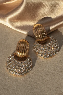 Gold Hope Paved Earrings*JLUXLABEL Outlet