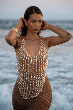 Gold Into The Sea Pearl Top*JLUXLABEL New