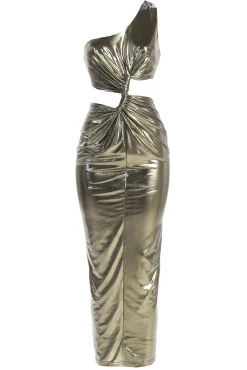 Gold Joce One Shoulder Maxi Dress*JLUXLABEL Hot