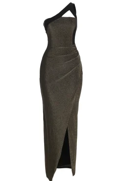 Gold Johan One Shoulder Maxi Dress*JLUXLABEL New