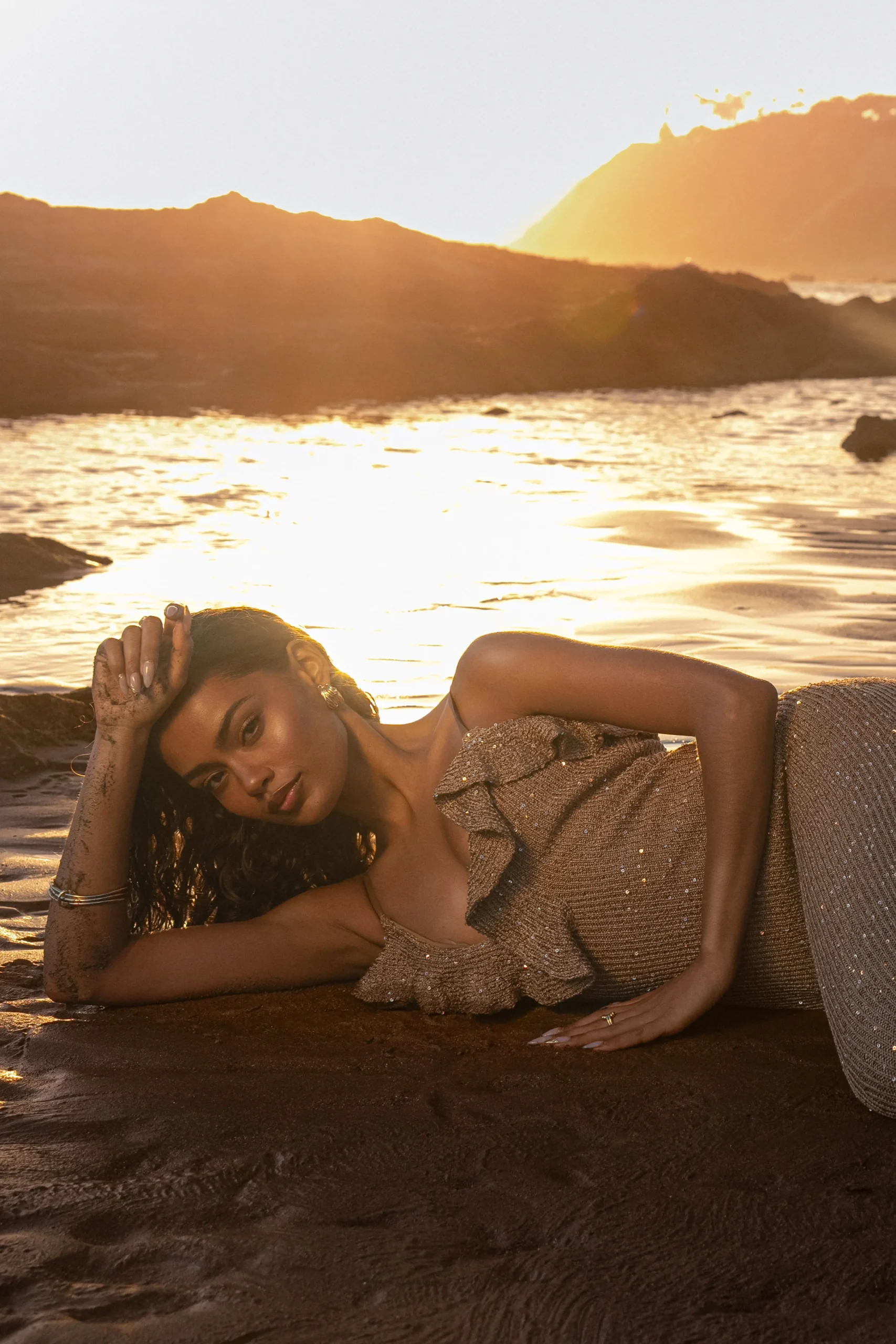 Gold Midnight Sparkle Maxi Dress*JLUXLABEL Hot