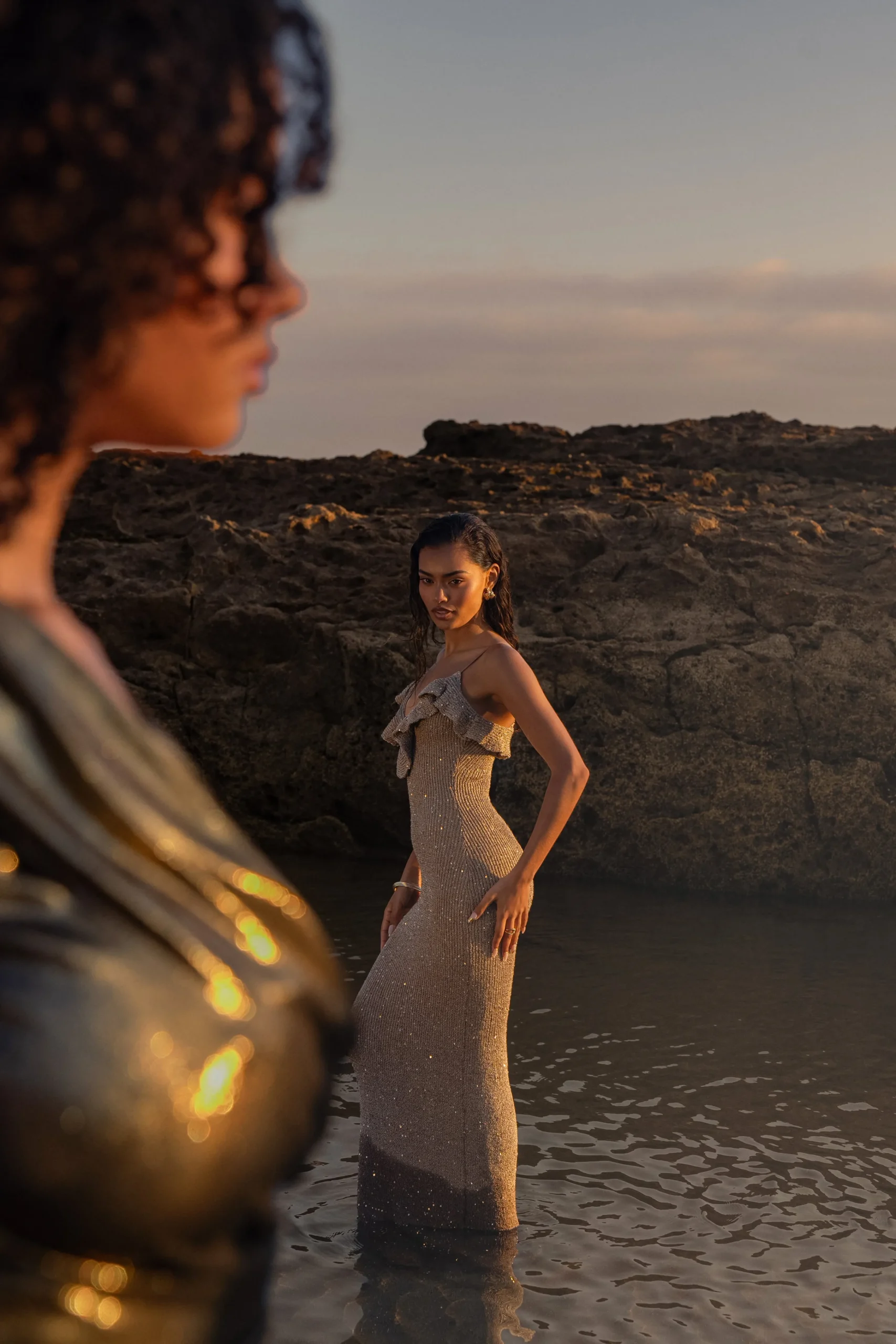 Gold Midnight Sparkle Maxi Dress*JLUXLABEL Hot