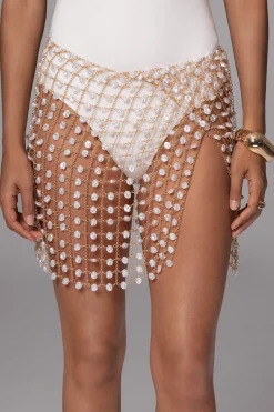 Gold Ocean Oasis Pearl Chainmail Skirt*JLUXLABEL Best