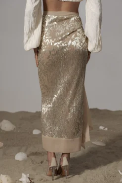 Gold Positano Printed Sarong Skirt*JLUXLABEL New