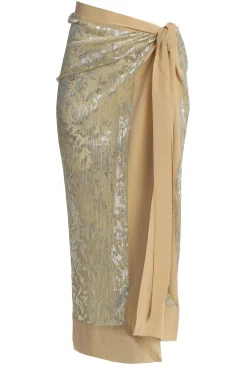 Gold Positano Printed Sarong Skirt*JLUXLABEL New