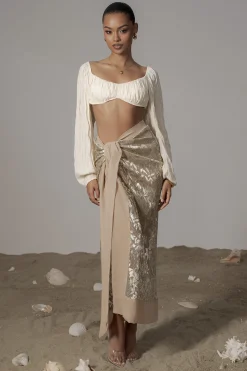 Gold Positano Printed Sarong Skirt*JLUXLABEL New