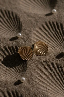 Gold Seashells Stud Earrings*JLUXLABEL Clearance