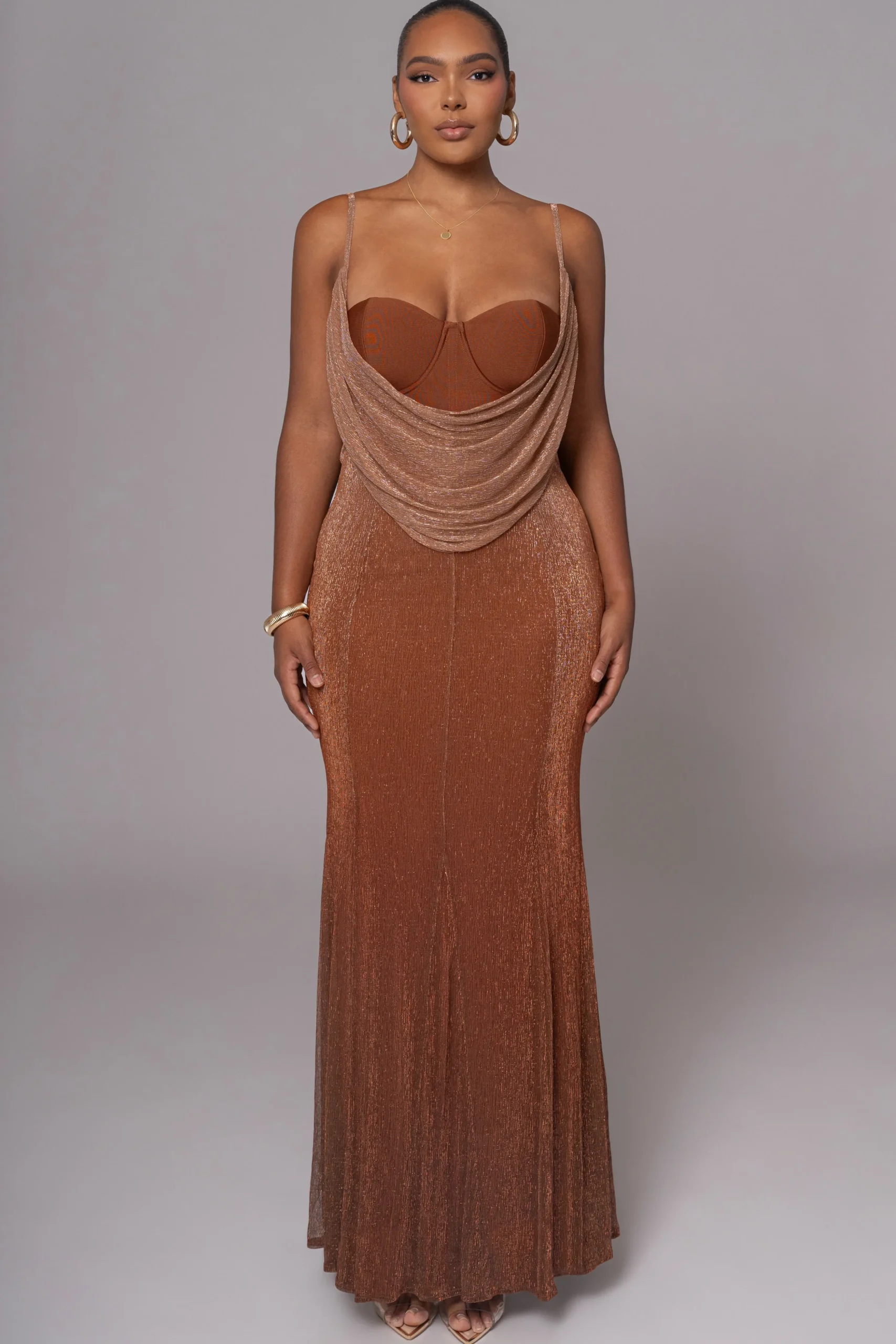 Gold Shimmery Nights Maxi Dress*JLUXLABEL Outlet