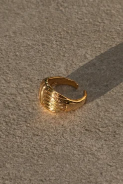 Gold Texture Open Ring*JLUXLABEL Outlet