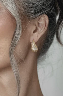 Gold Timeless Paved Earrings*JLUXLABEL New