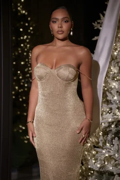 Gold Twilight Elegance Maxi Dress*JLUXLABEL Online