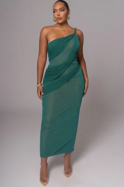 Green Alari One Shoulder Maxi Dress*JLUXLABEL Online