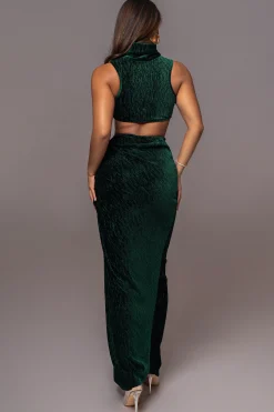 Green Chosen One Velvet Skirt Set*JLUXLABEL Discount