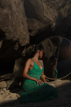 Green Great Escape Crochet Maxi Dress*JLUXLABEL Clearance