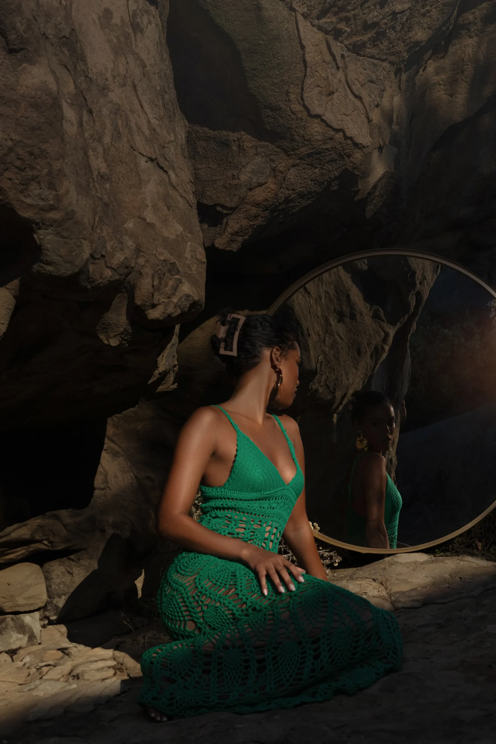 Green Great Escape Crochet Maxi Dress*JLUXLABEL Clearance