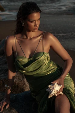 Green Iridescent Visions Of You Dress*JLUXLABEL Outlet