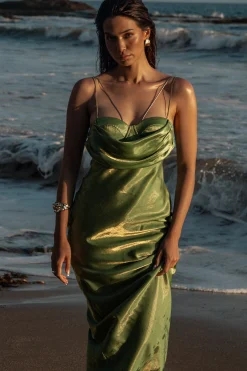 Green Iridescent Visions Of You Dress*JLUXLABEL Outlet