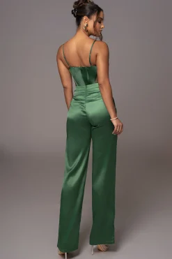 Green Joana Cutout Satin Trousers*JLUXLABEL Best
