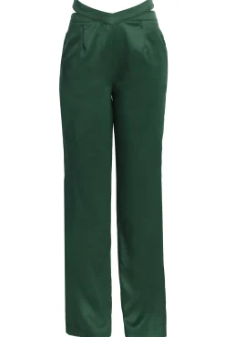 Green Joana Cutout Satin Trousers*JLUXLABEL Best