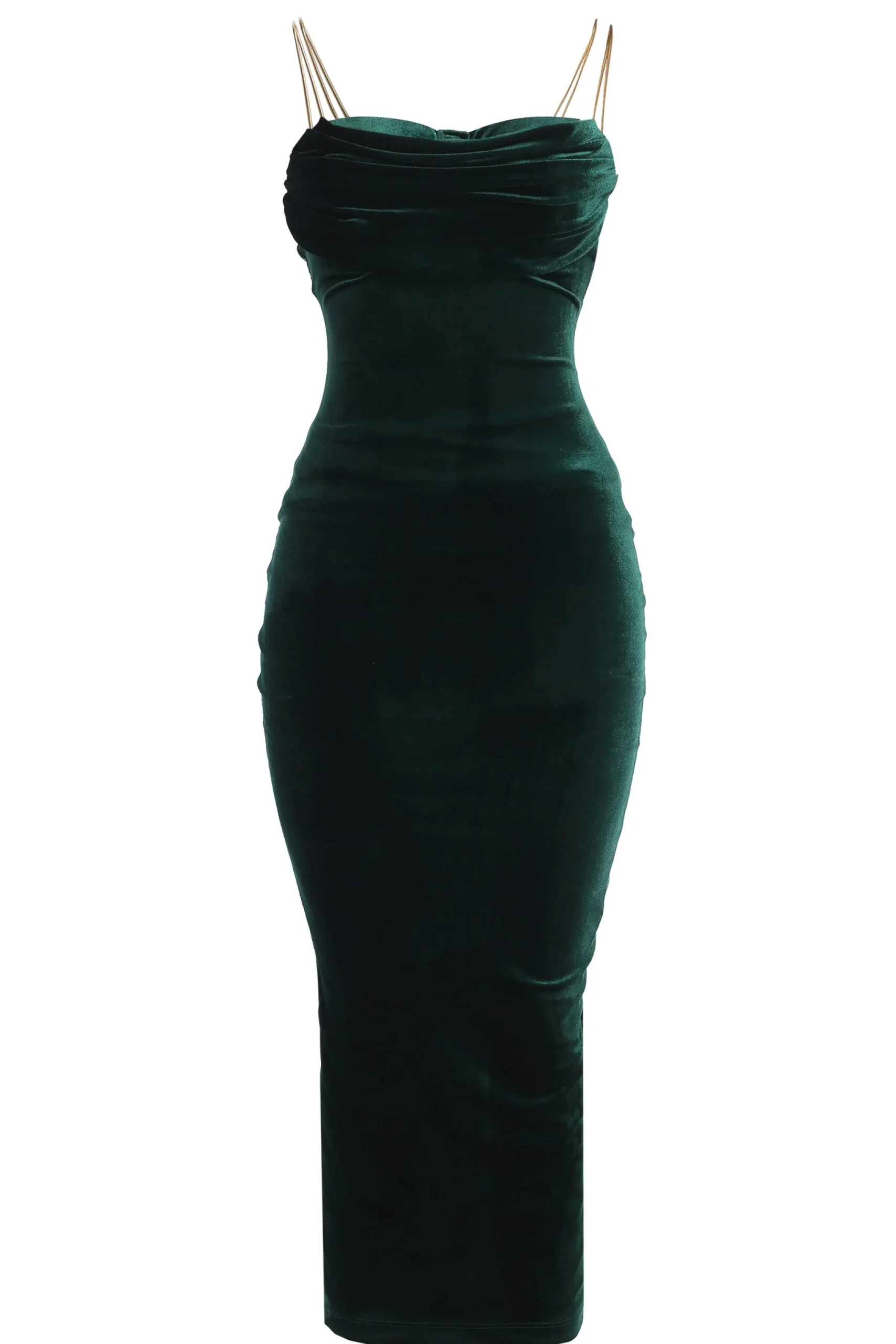 Green JOSANNA VELVET MIDI DRESS*JLUXLABEL Discount
