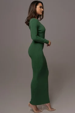 Green Night Shimmers Asymmetrical Maxi Dress*JLUXLABEL Outlet