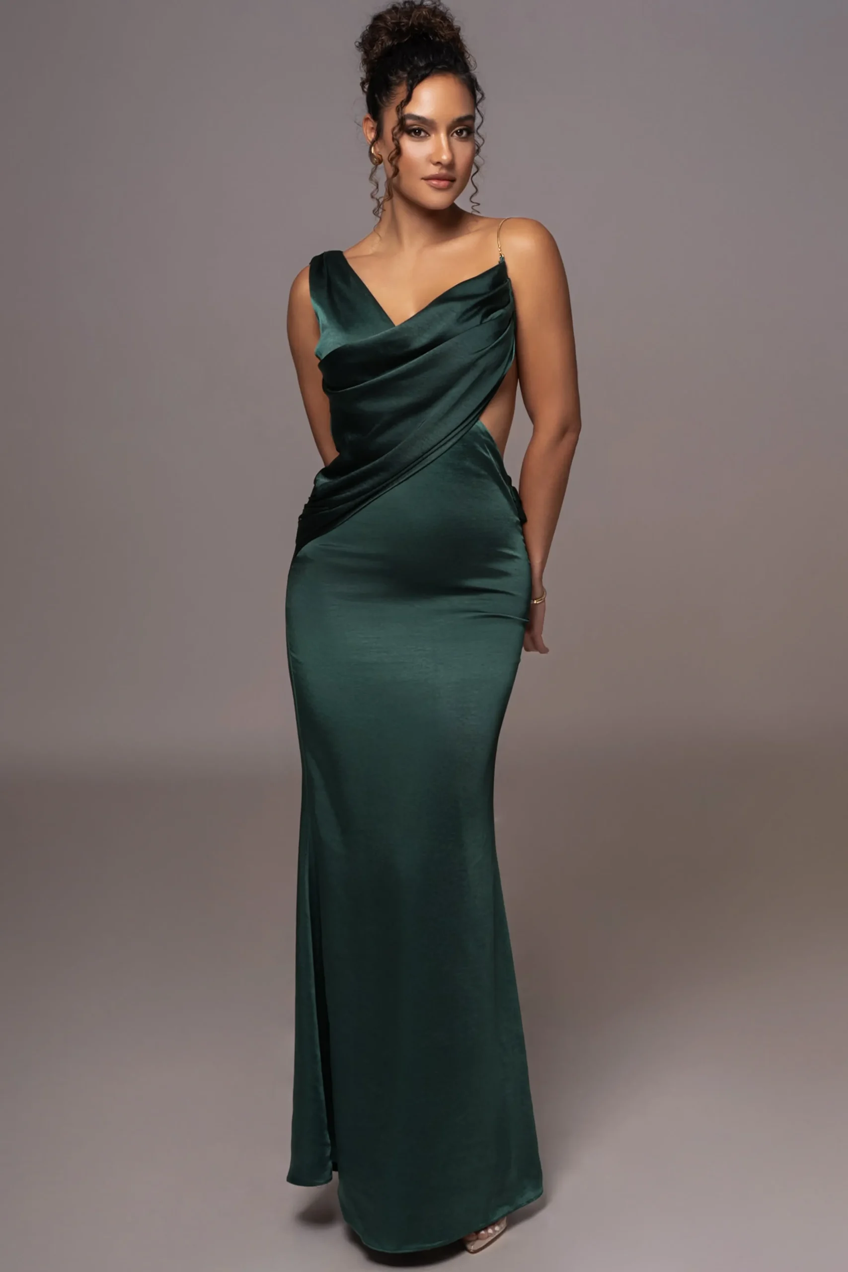 Green Satin Belle Maxi Dress*JLUXLABEL Sale