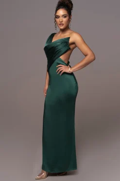 Green Satin Belle Maxi Dress*JLUXLABEL Sale