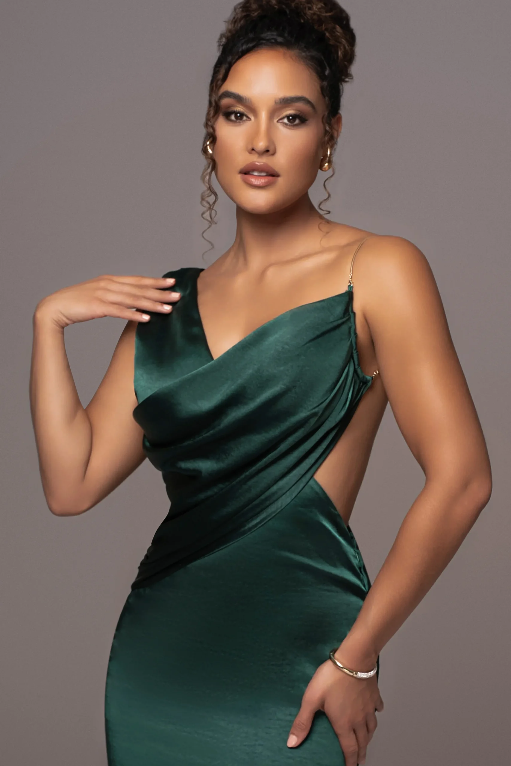 Green Satin Belle Maxi Dress*JLUXLABEL Sale