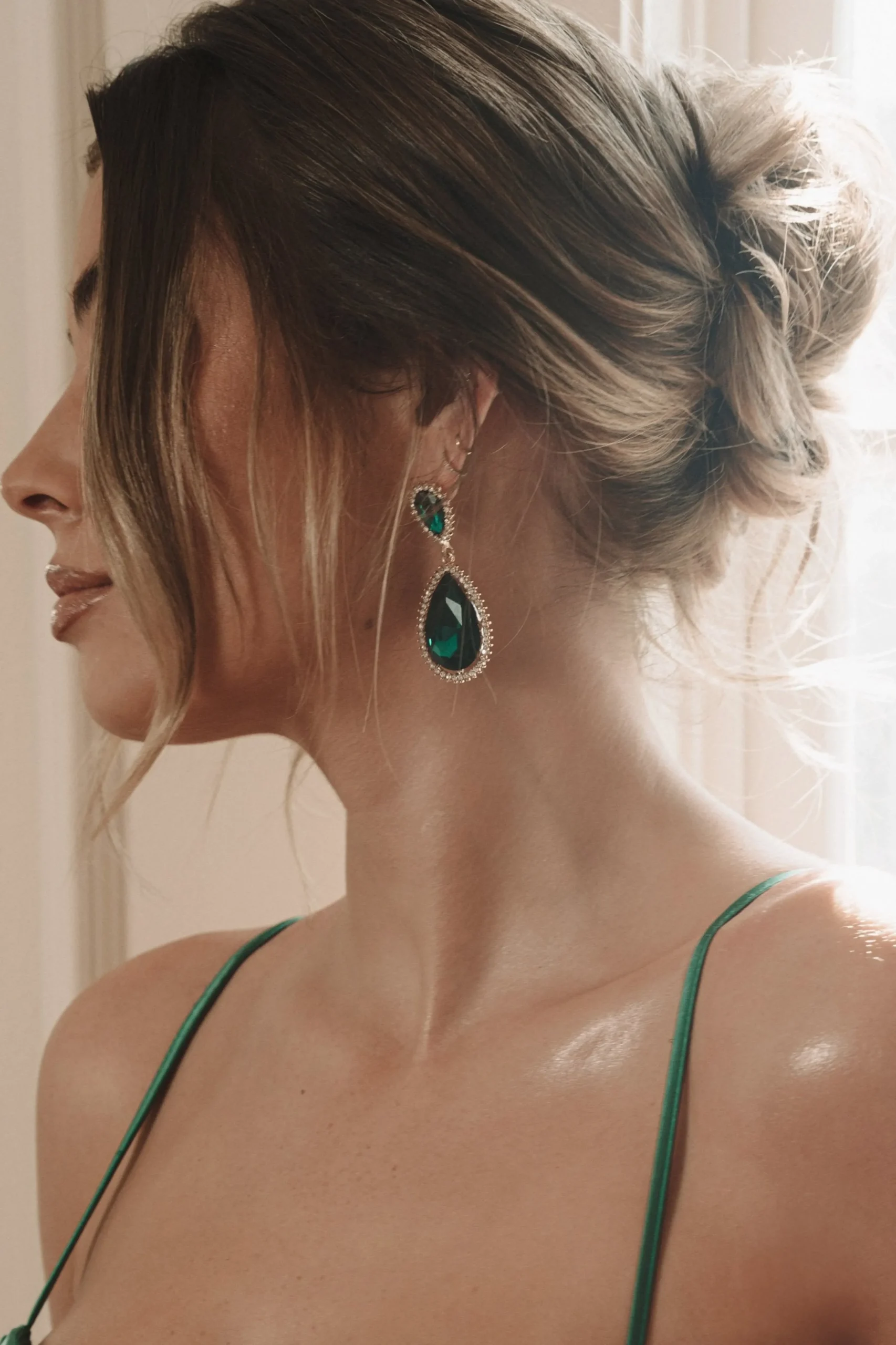 Green True Gem Teardrop Earrings*JLUXLABEL Sale