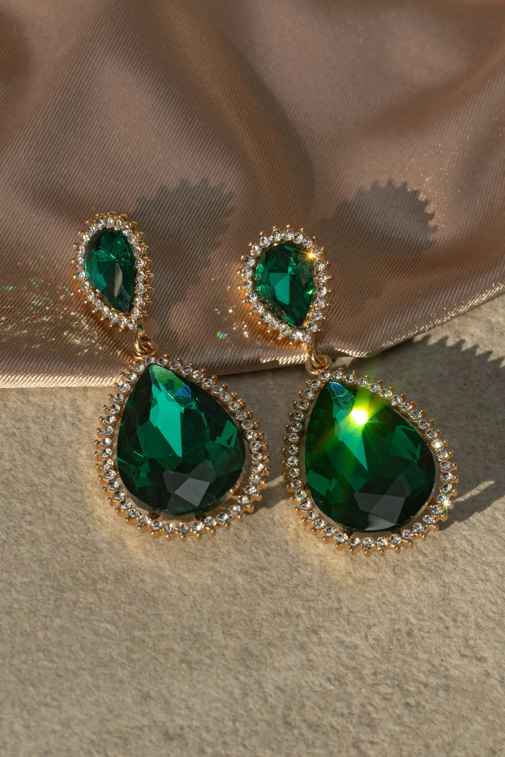 Green True Gem Teardrop Earrings*JLUXLABEL Sale