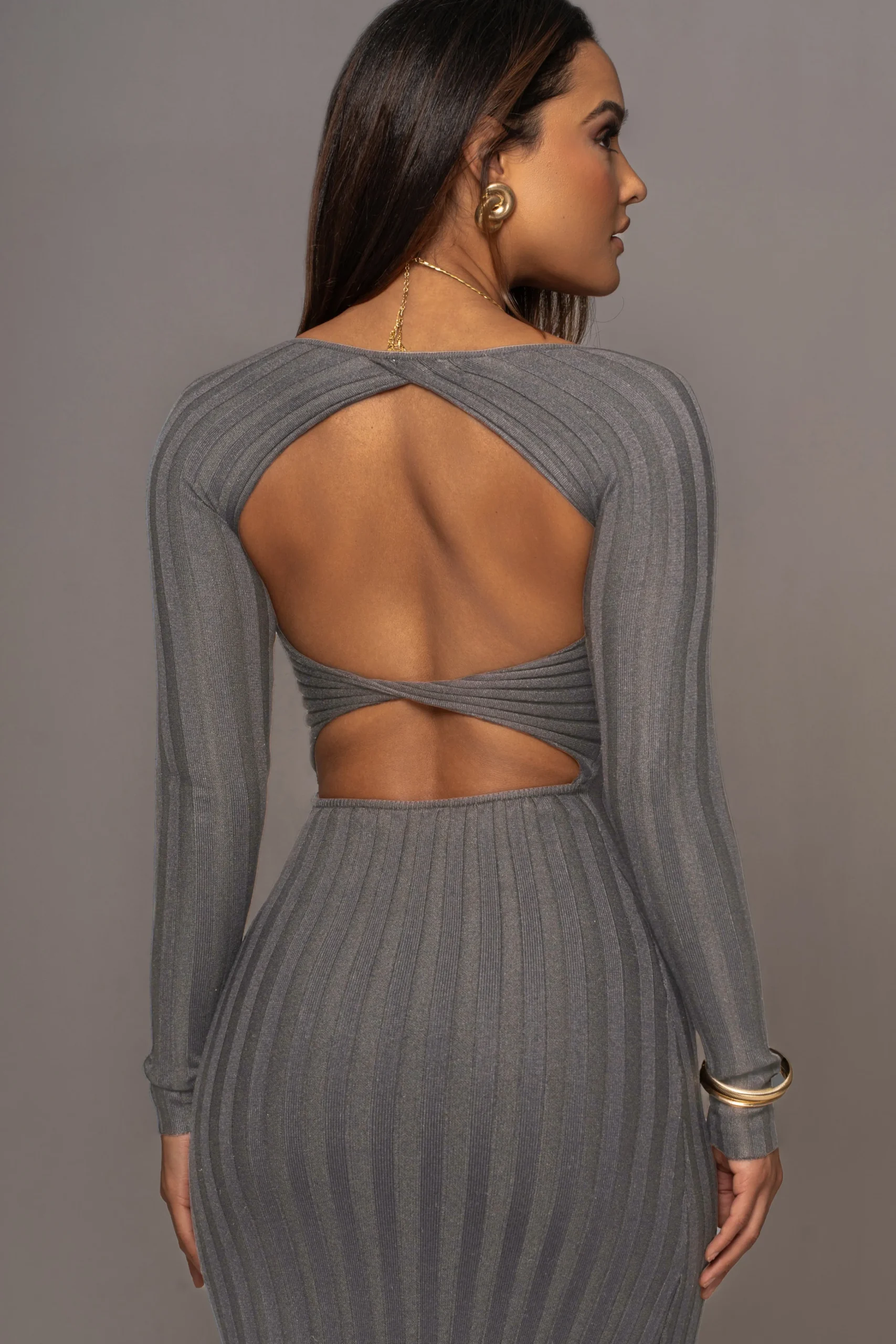 Grey Danni Ribbed Maxi Dress*JLUXLABEL Hot