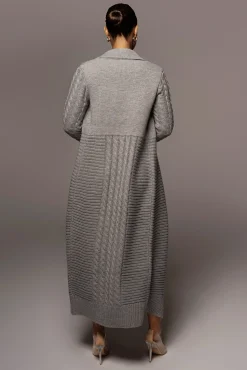Grey Evana Cable Knit Cardigan*JLUXLABEL Online