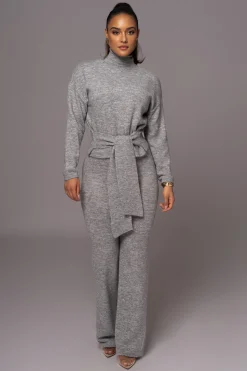Grey Ivy Sweater Knit Pant Set*JLUXLABEL Outlet