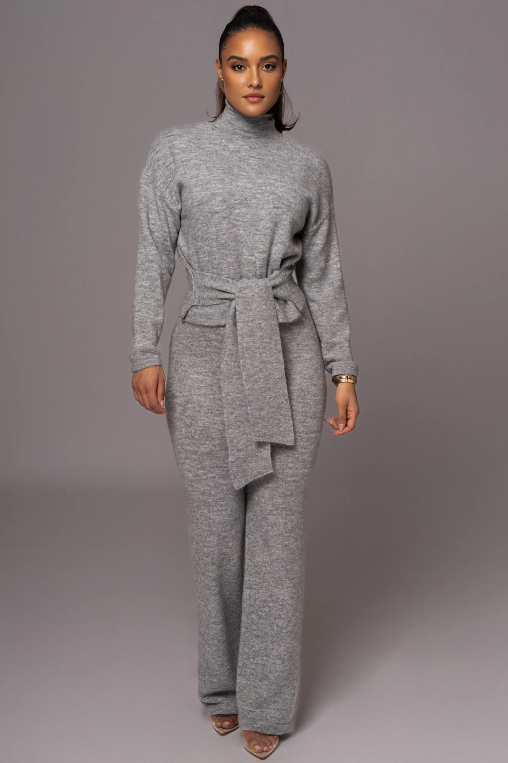 Grey Ivy Sweater Knit Pant Set*JLUXLABEL Outlet