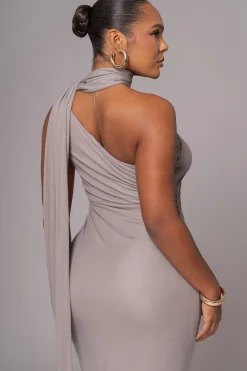 Grey Kianna Drape Maxi Dress*JLUXLABEL Best