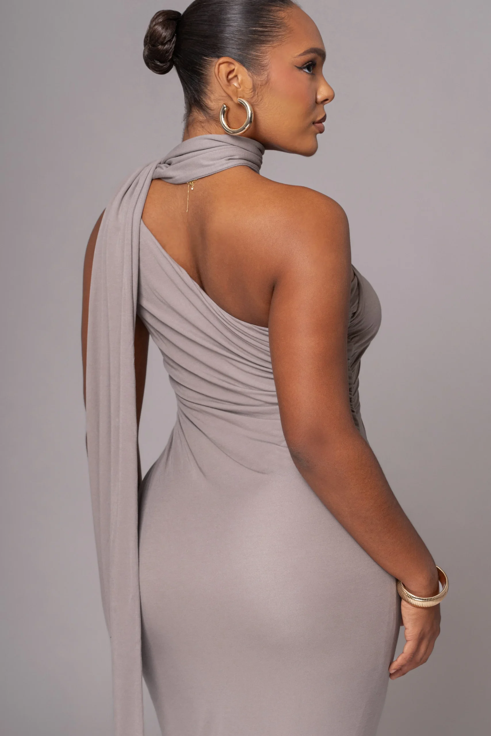 Grey Kianna Drape Maxi Dress*JLUXLABEL Best