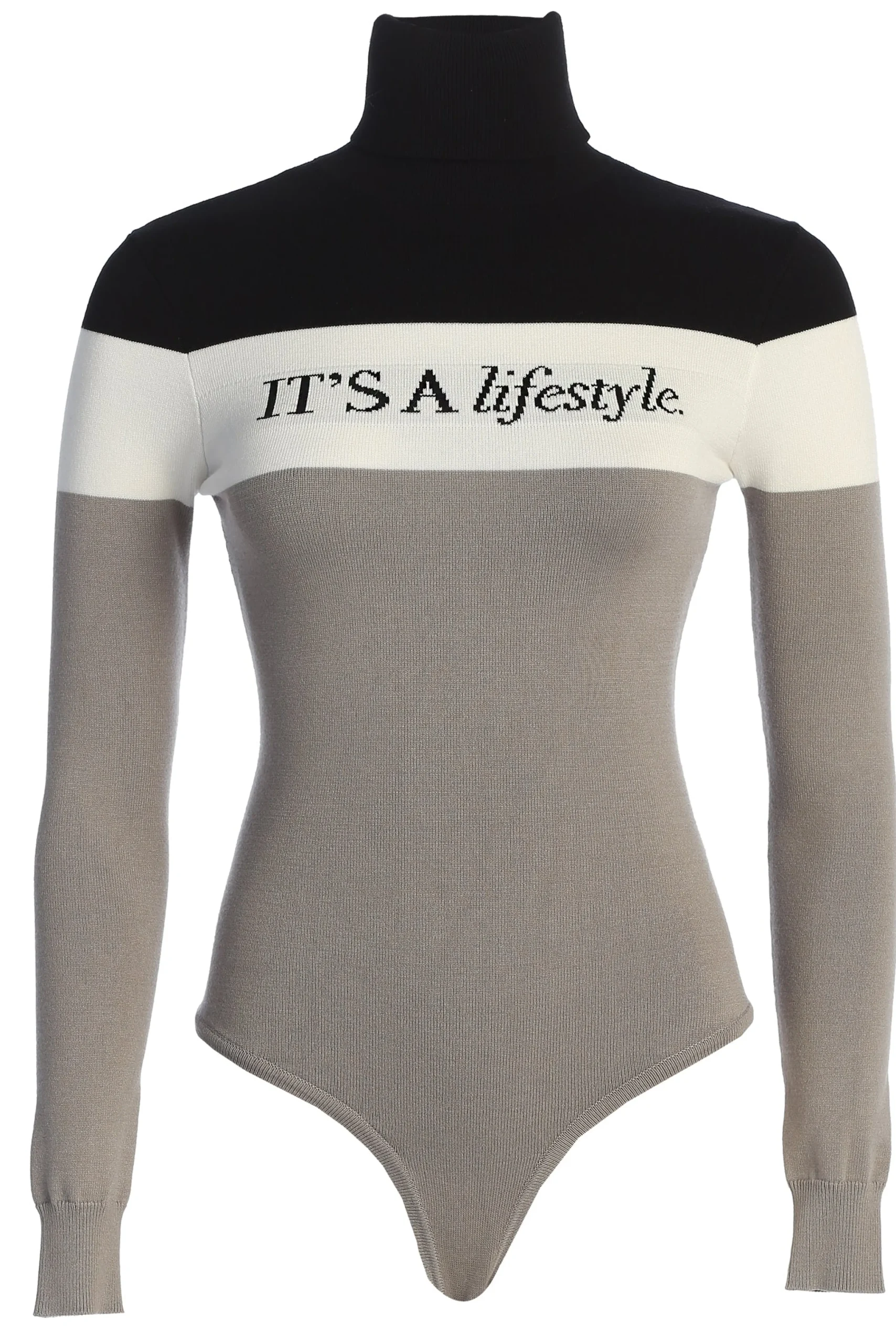 Grey Lifestyle Knit Bodysuit*JLUXLABEL Clearance