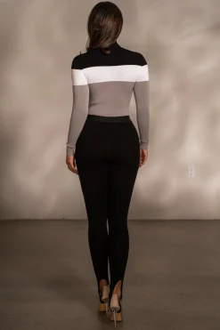 Grey Lifestyle Knit Bodysuit*JLUXLABEL Clearance