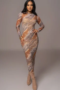 Grey Multi Solana Mesh Maxi Dress*JLUXLABEL Outlet