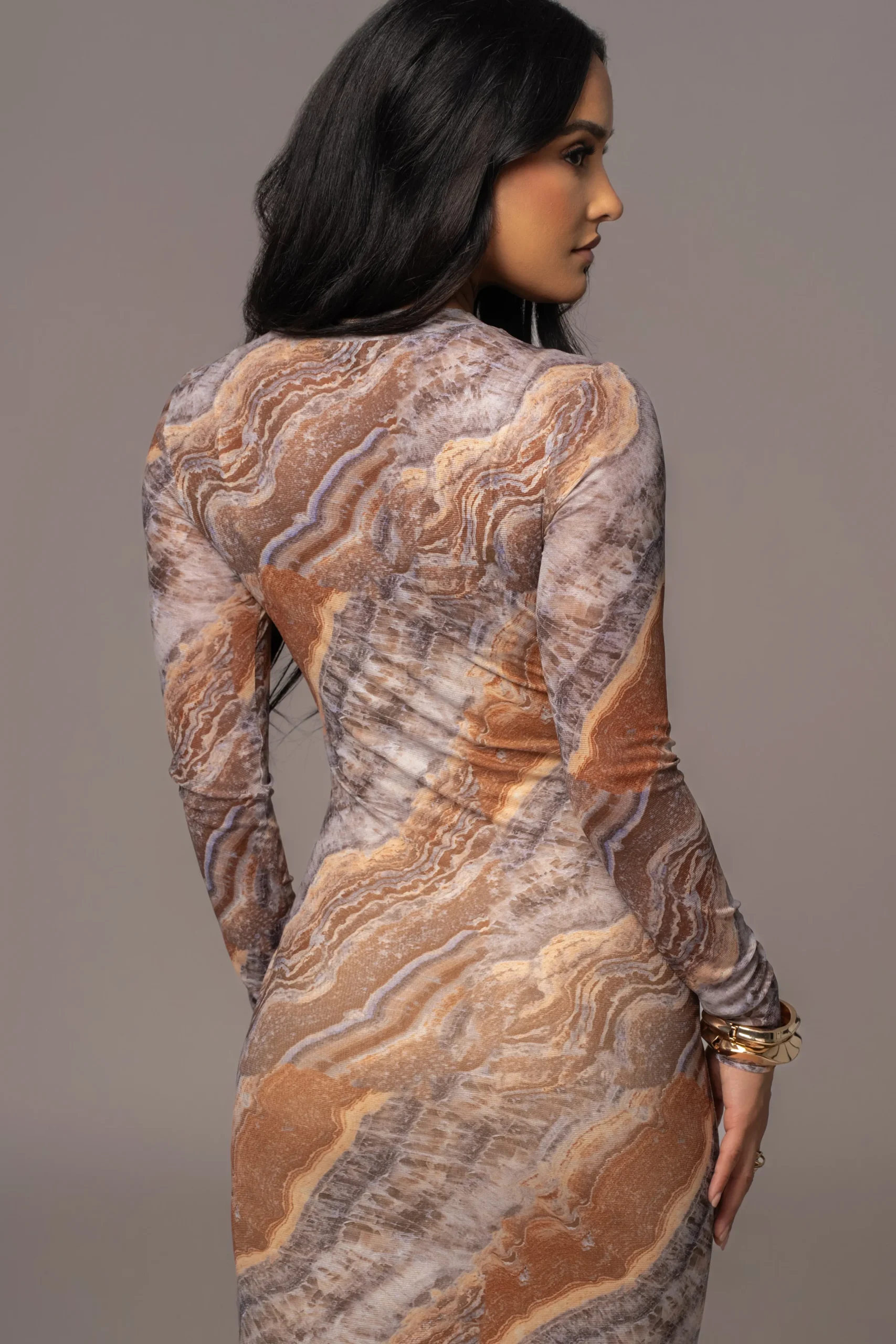 Grey Multi Solana Mesh Maxi Dress*JLUXLABEL Outlet