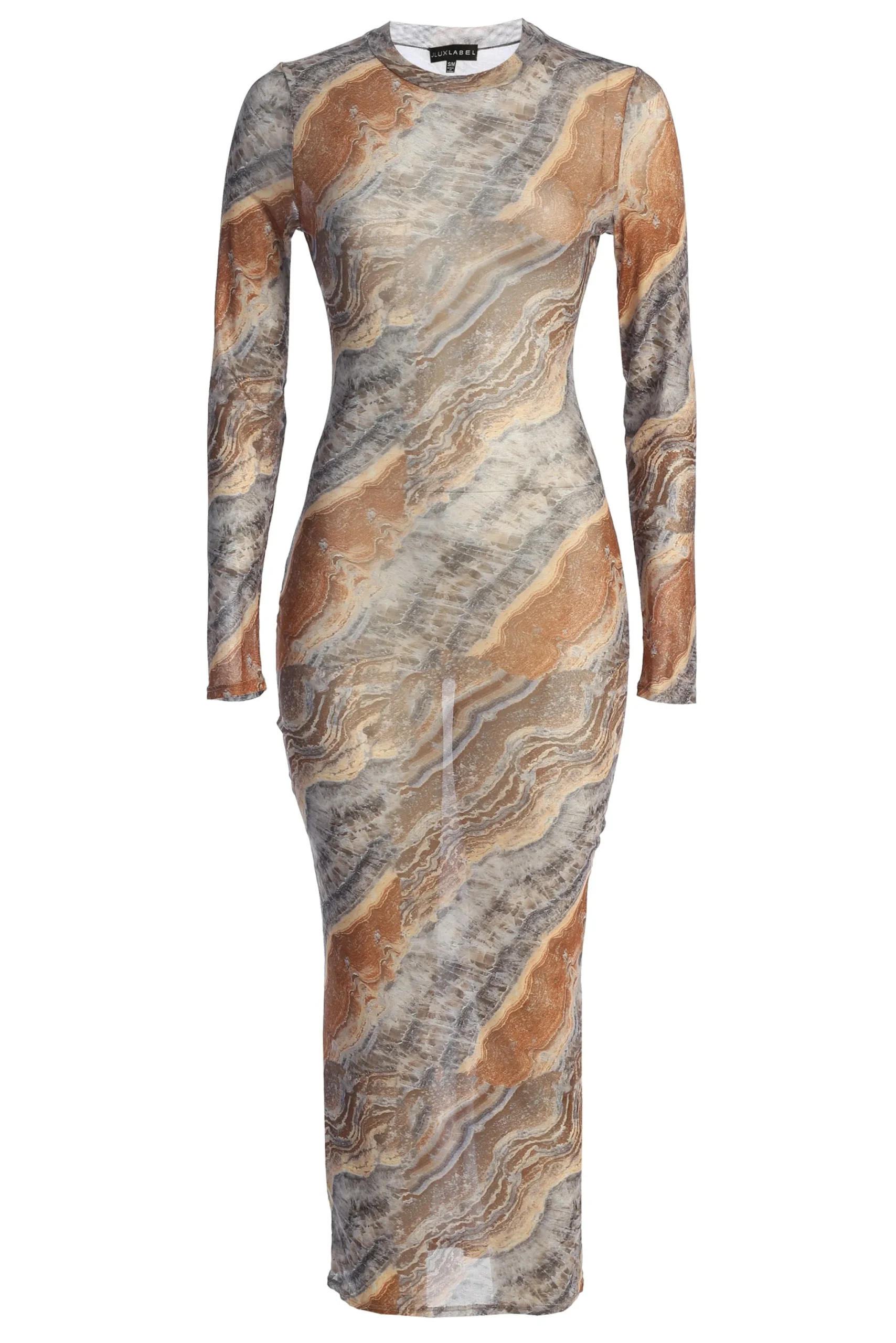 Grey Multi Solana Mesh Maxi Dress*JLUXLABEL Outlet