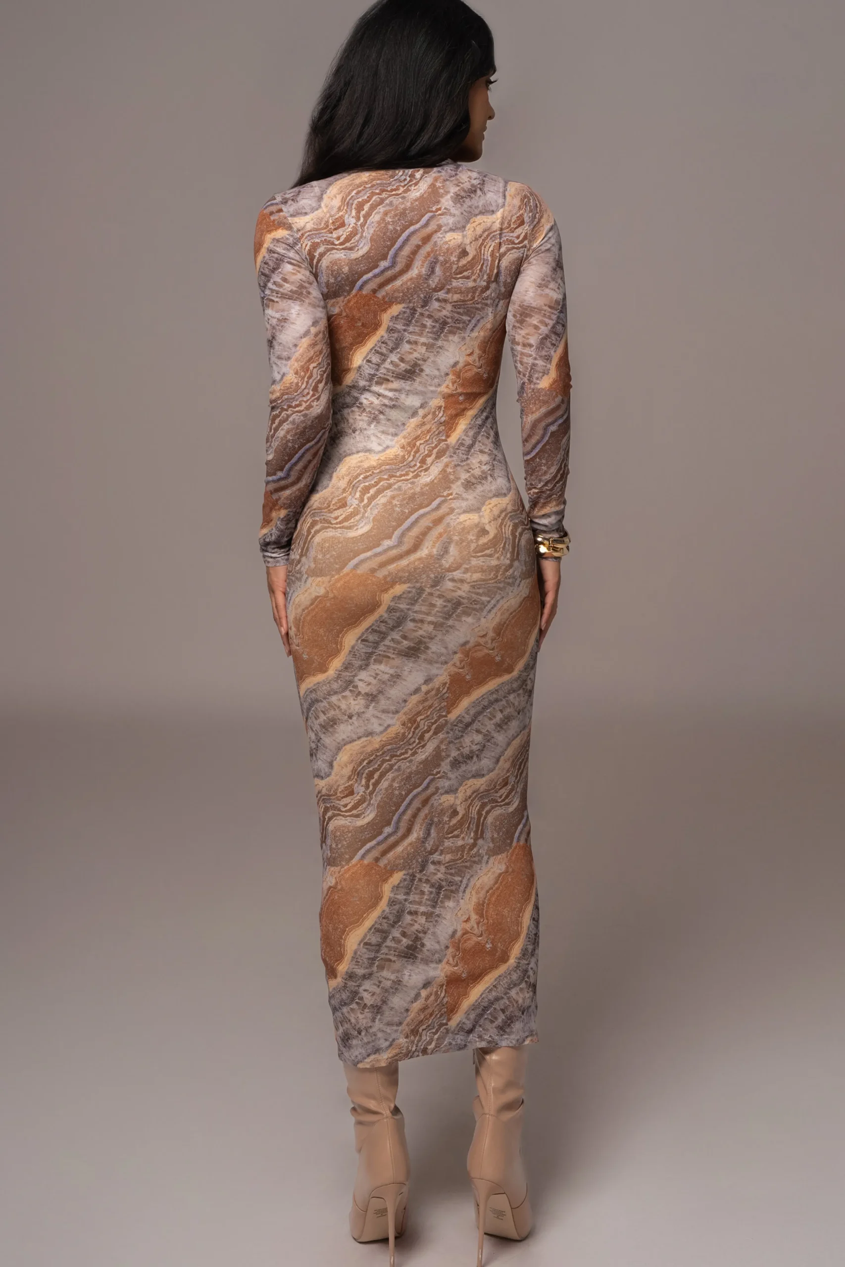 Grey Multi Solana Mesh Maxi Dress*JLUXLABEL Outlet