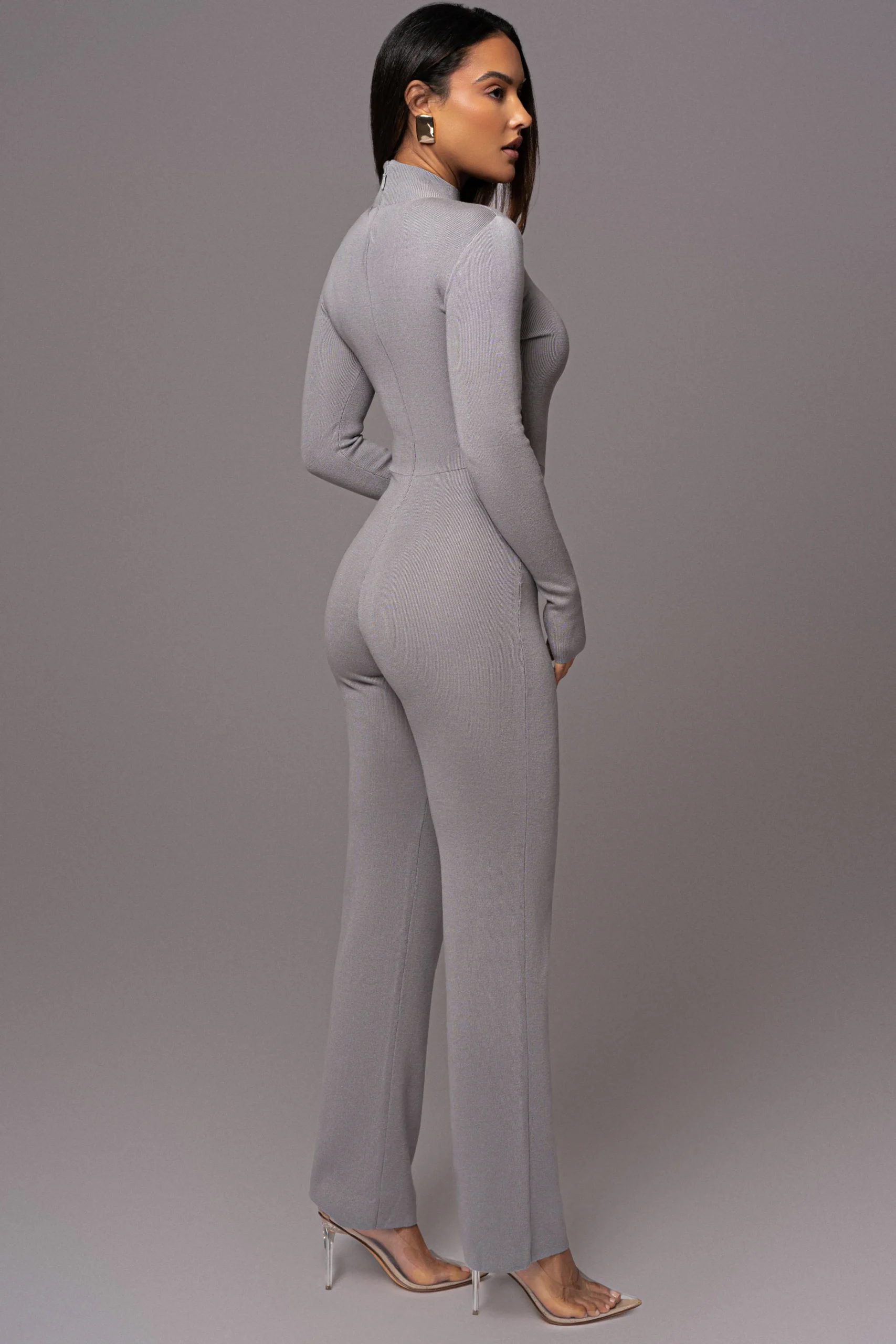 Grey Noel Sweater Knit Jumpsuit*JLUXLABEL Discount